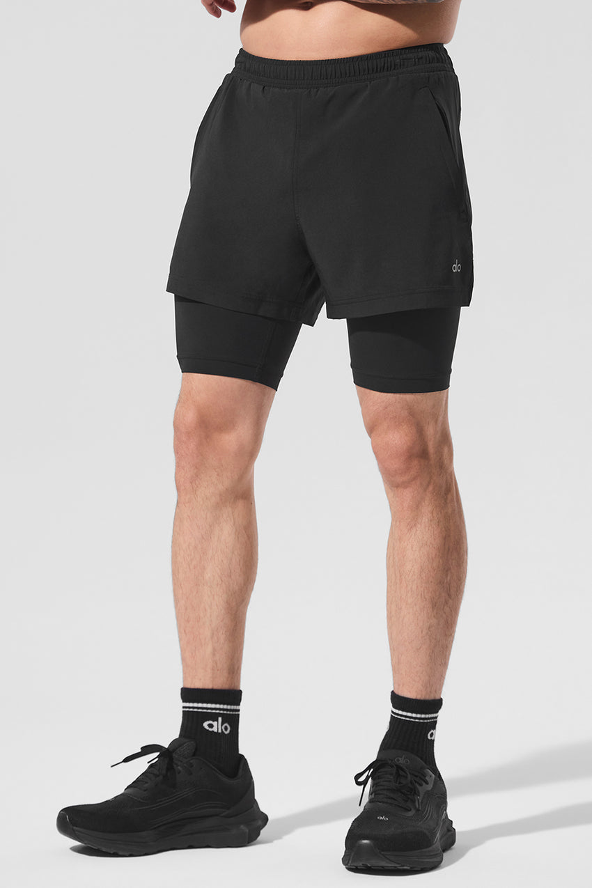 5" Revival 2-in-1 Short - Espresso/Black