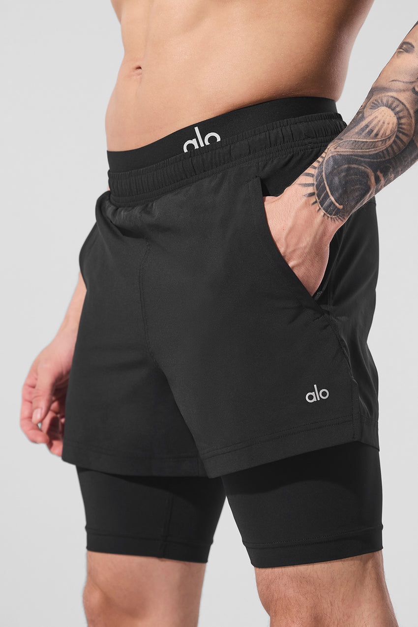 5" Revival 2-in-1 Short - Espresso/Black