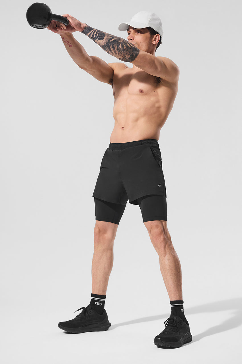 5" Revival 2-in-1 Short - Espresso/Black