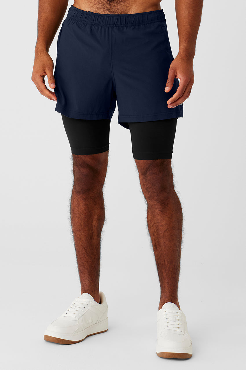 5" Revival 2-in-1 Short - Espresso/Black