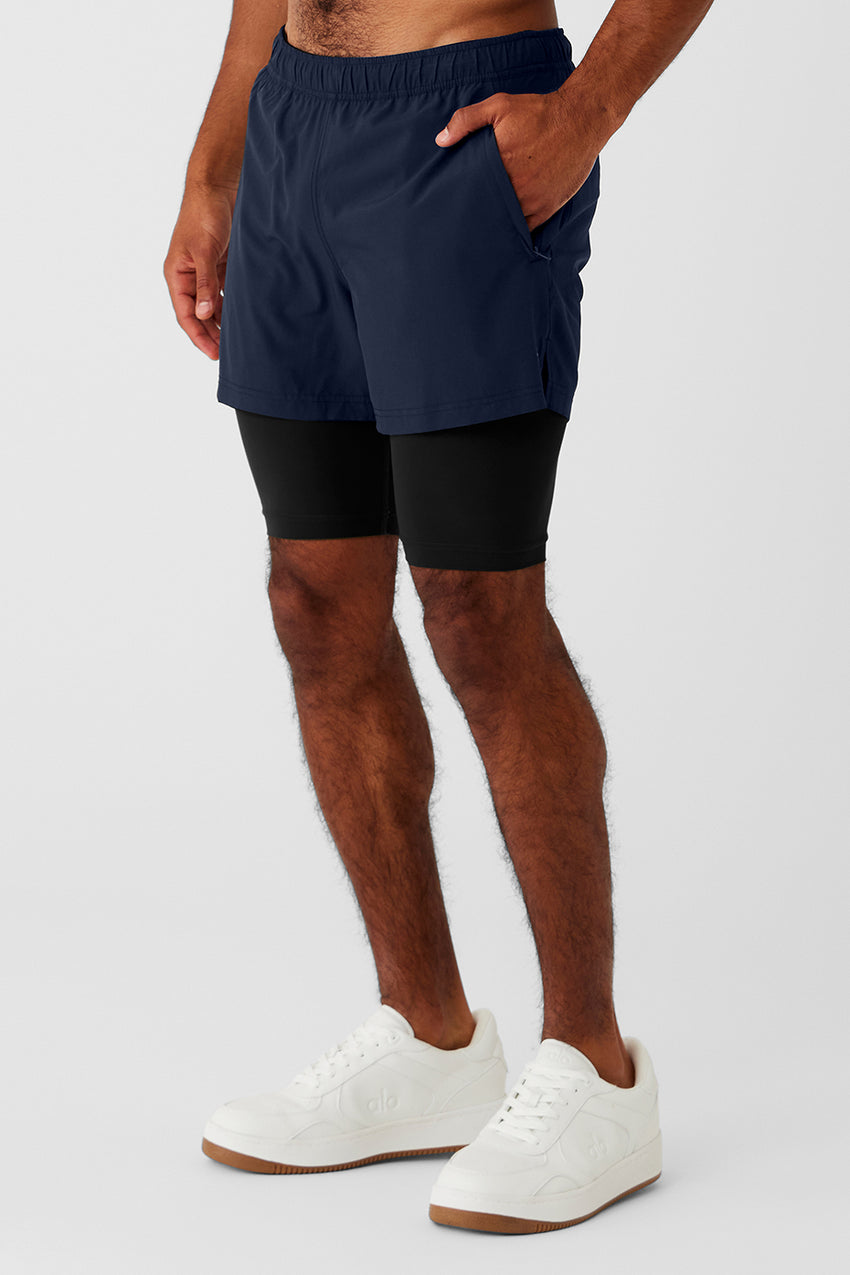 5" Revival 2-in-1 Short - Espresso/Black
