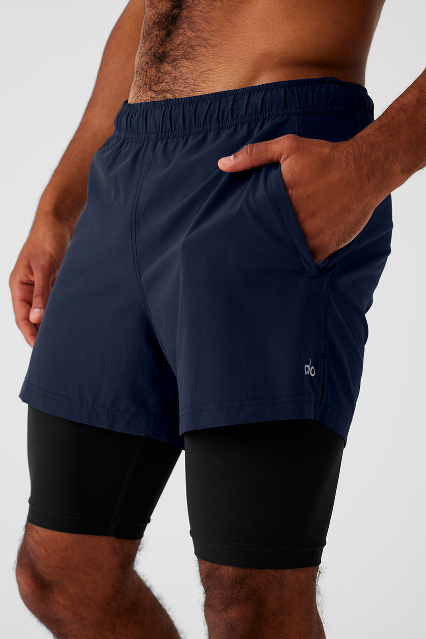 5" Revival 2-in-1 Short - Espresso/Black