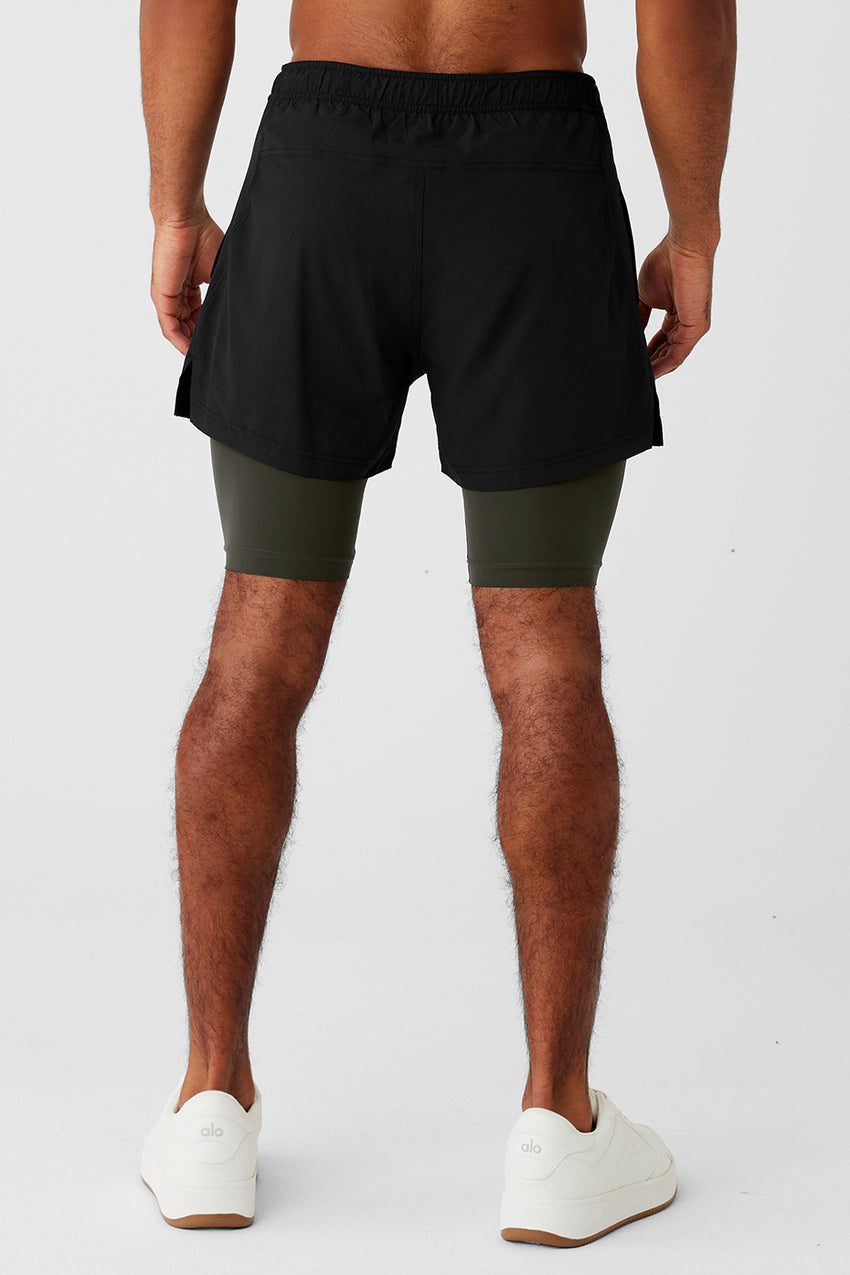 5" Revival 2-in-1 Short - Espresso/Black