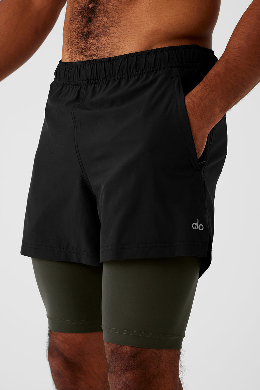 5" Revival 2-in-1 Short - Espresso/Black