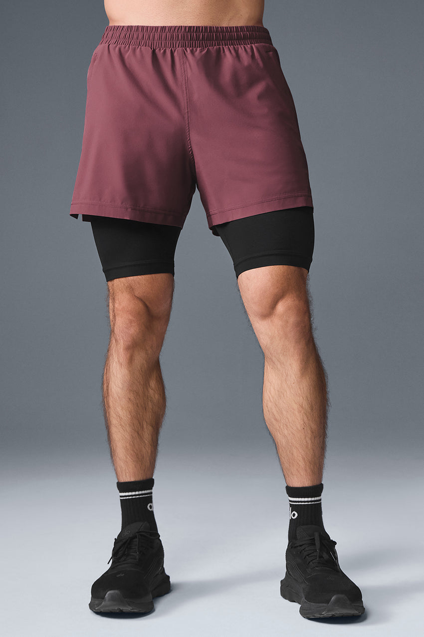 5" Revival 2-in-1 Short - Espresso/Black