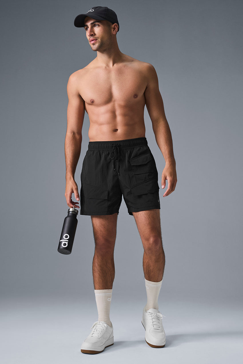 7" Crinkle Nylon Excursion Cargo Short - Espresso