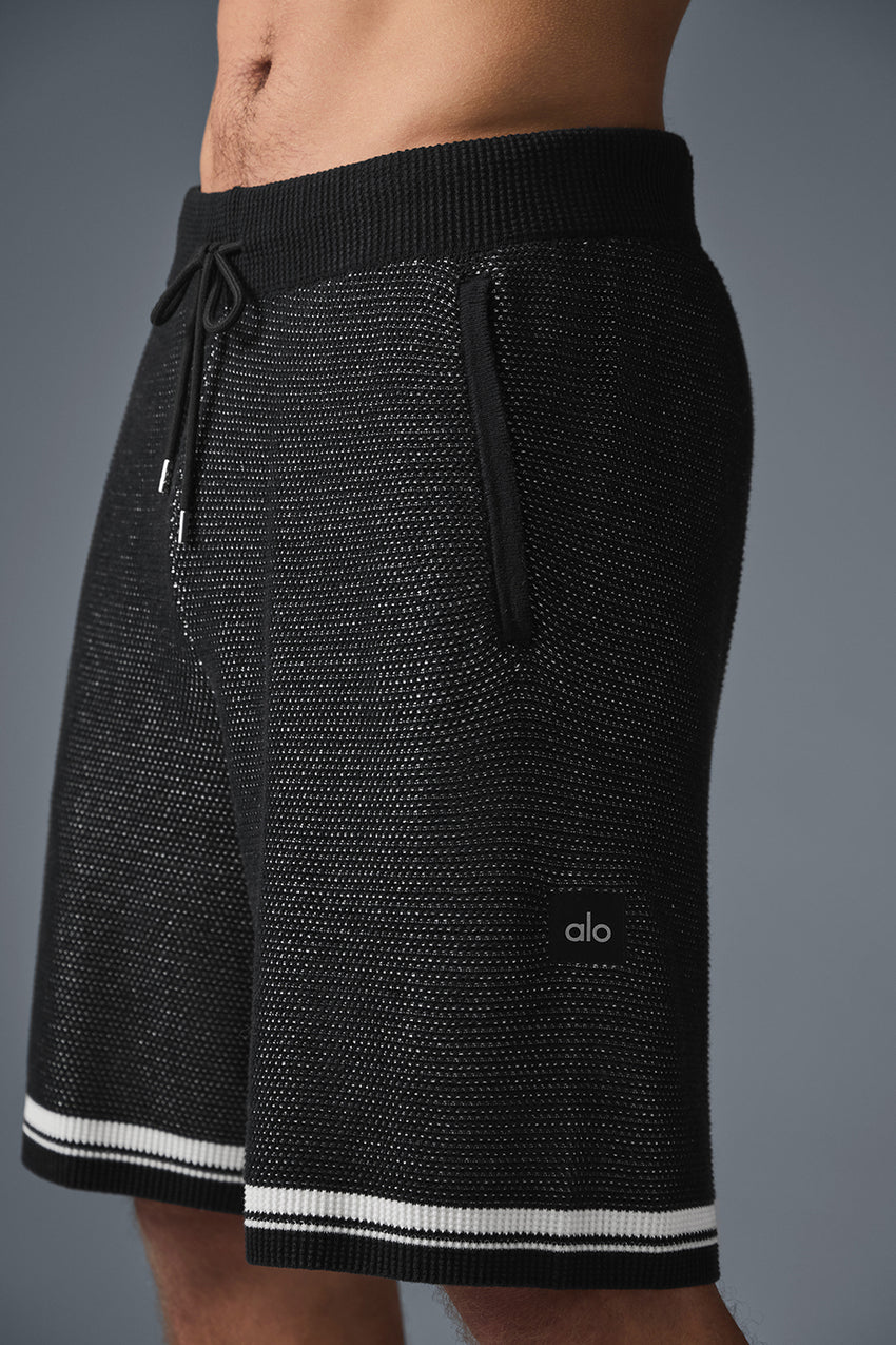 7" Sports Club Sweater Knit Basketball Short - Black