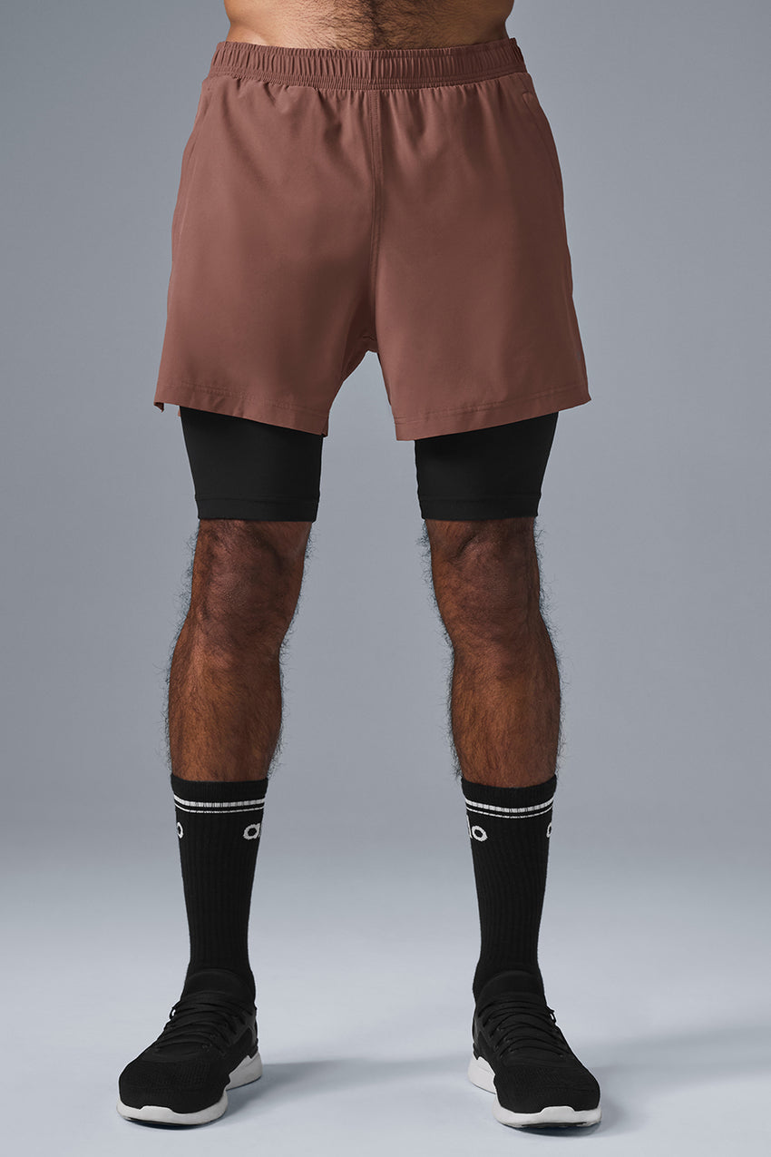5" Revival 2-in-1 Short - Espresso/Black
