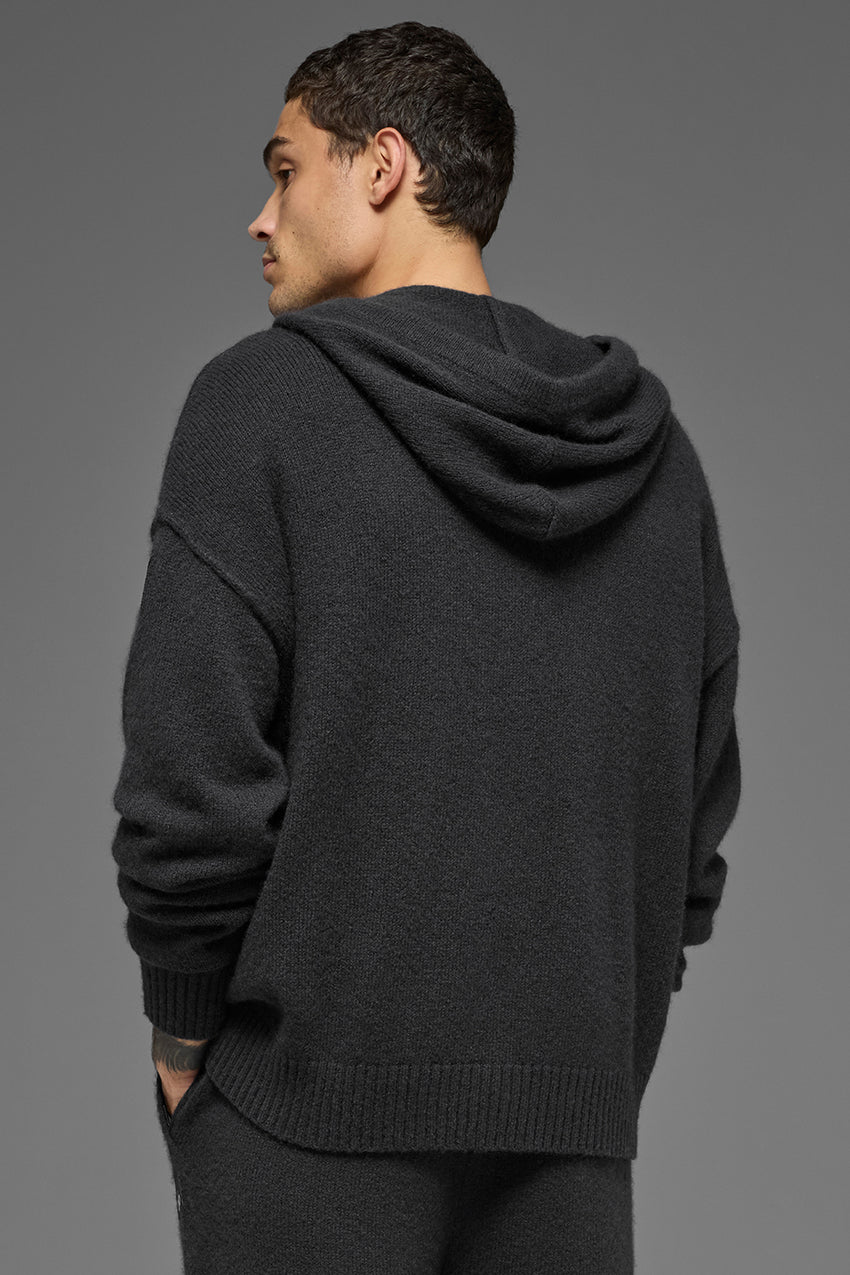 New Class Cashmere Full Zip Hoodie - Black