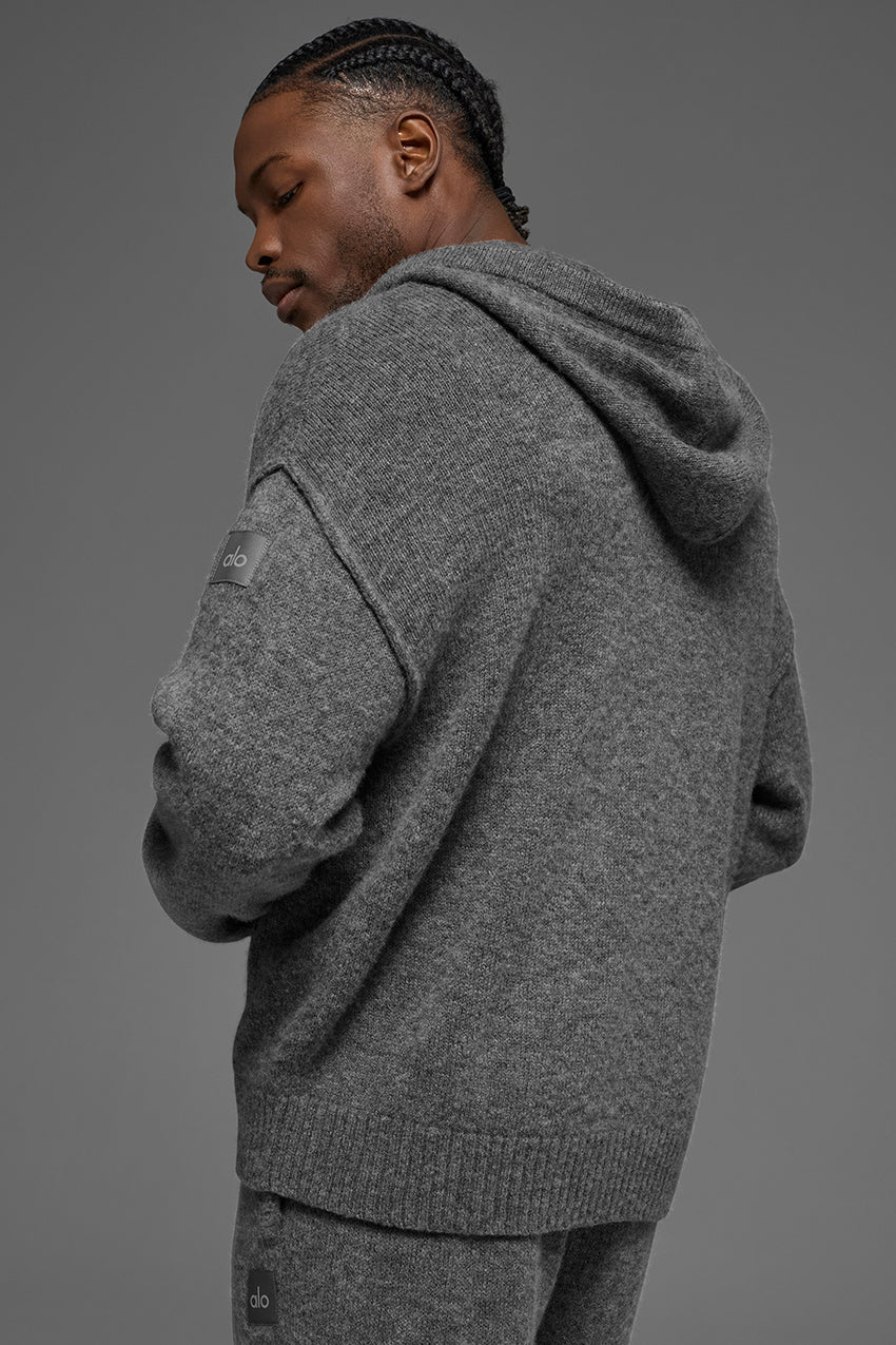 New Class Cashmere Full Zip Hoodie - Black