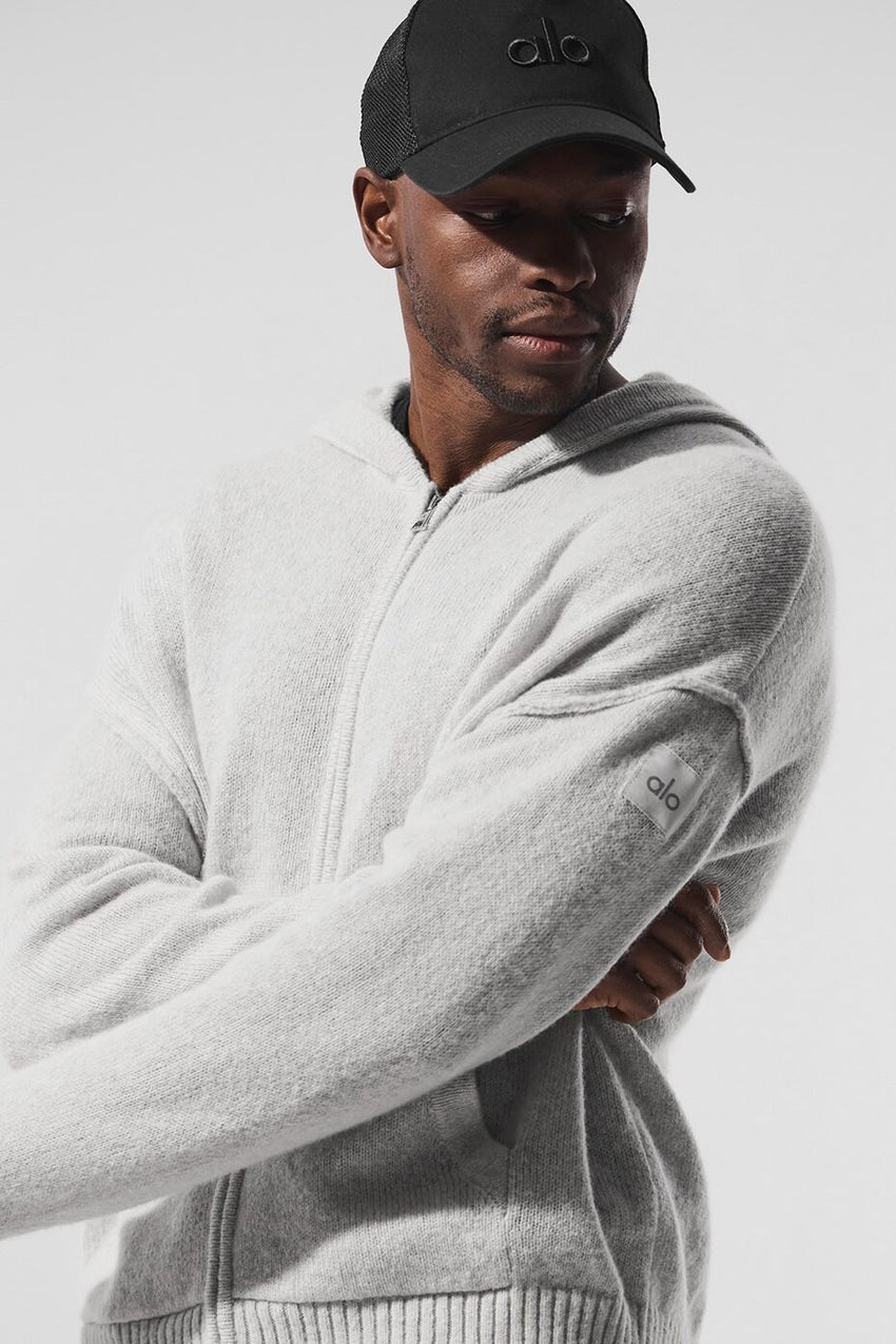 New Class Cashmere Full Zip Hoodie - Black