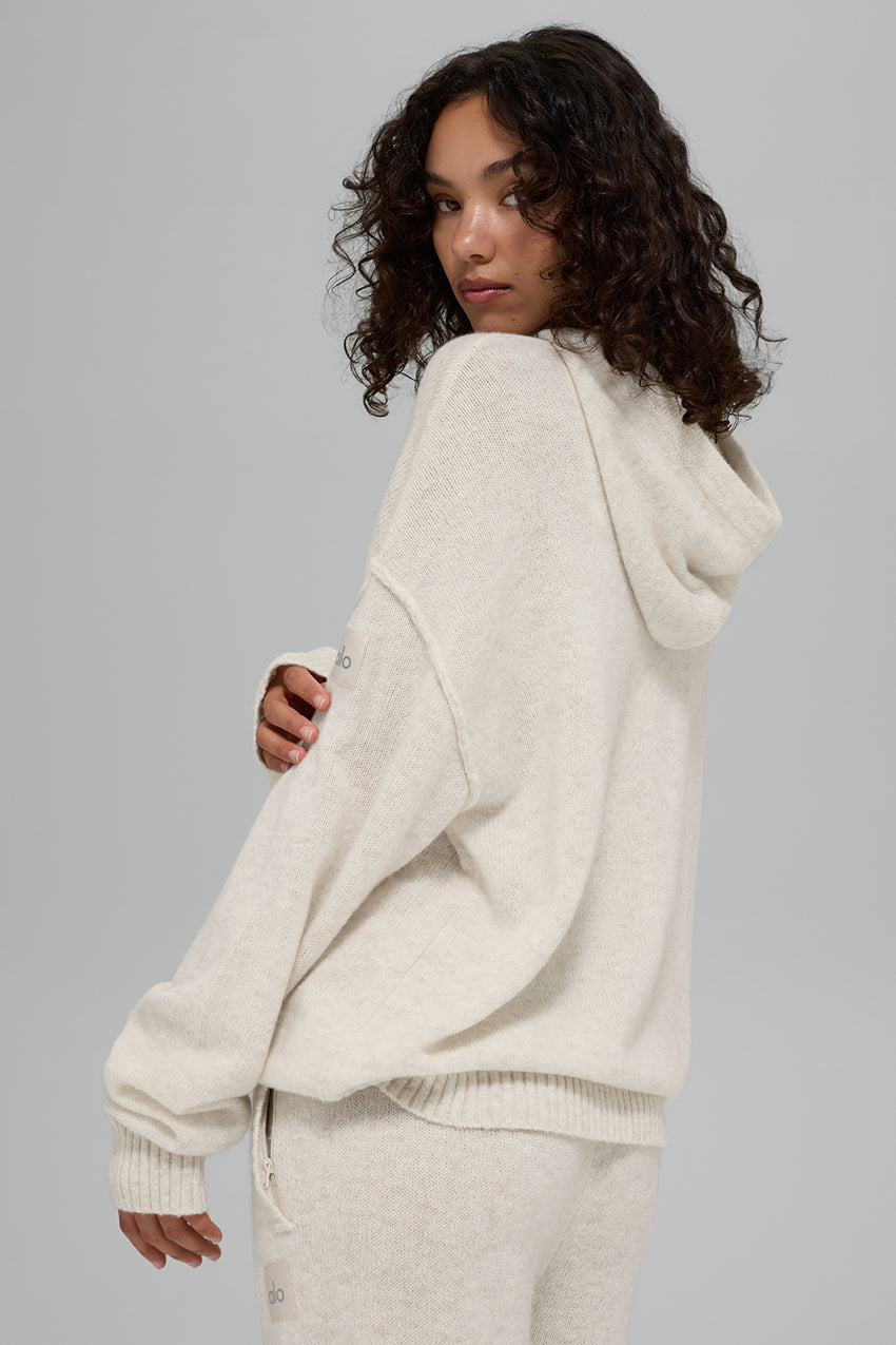 New Class Cashmere Hoodie - Bone Heather