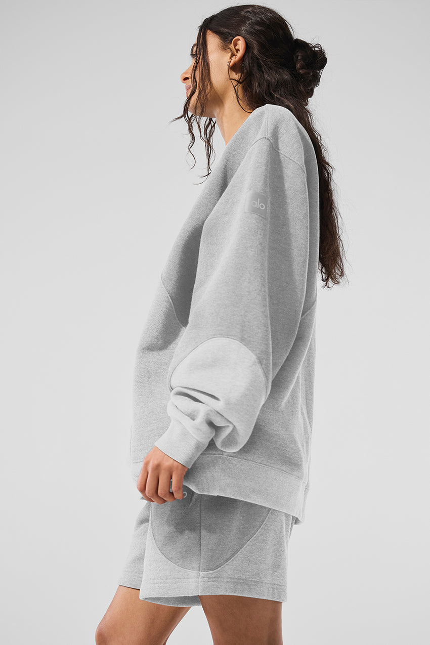 Make Waves Crew Neck Pullover - Ivory/Bone/Gravel