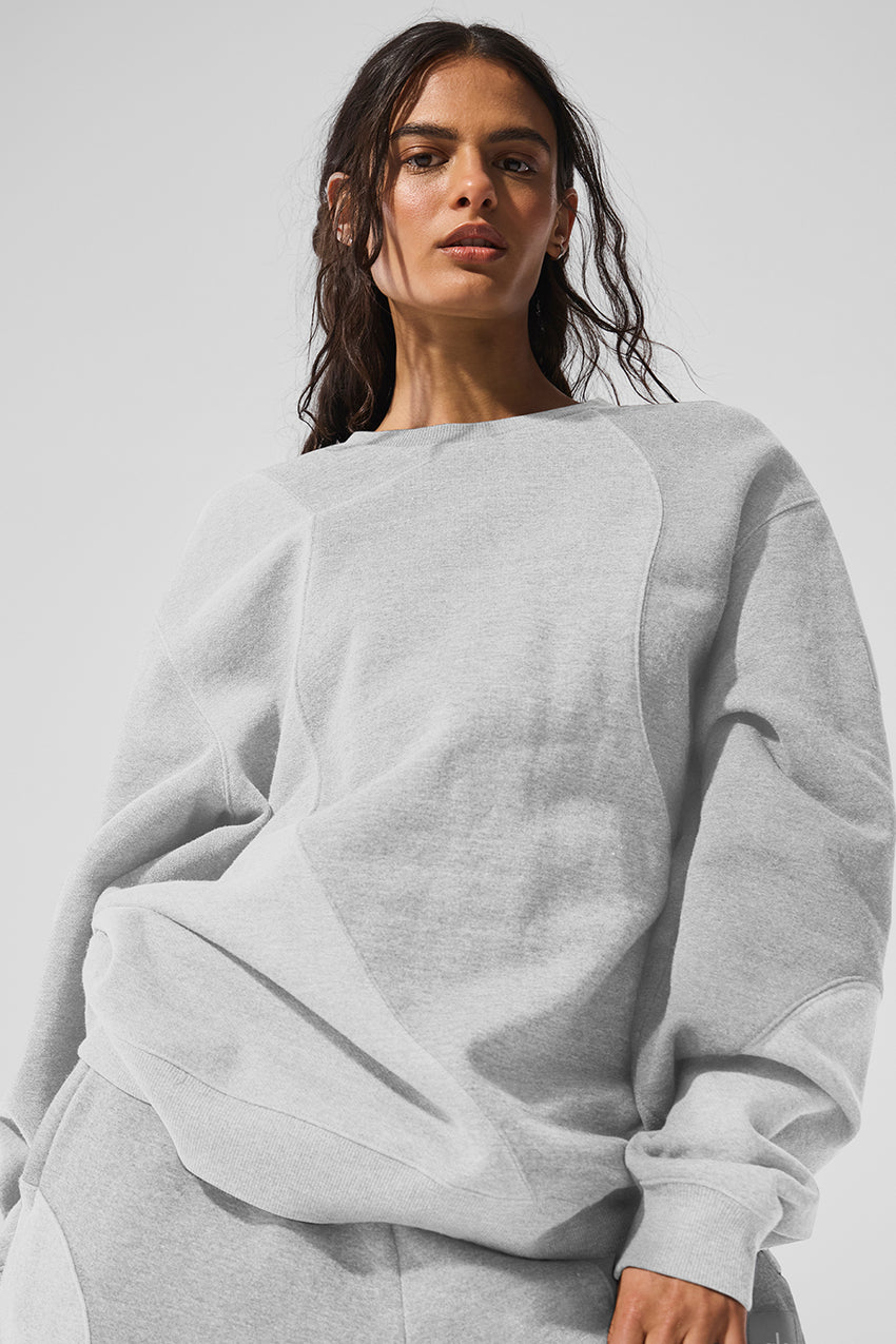 Make Waves Crew Neck Pullover - Ivory/Bone/Gravel