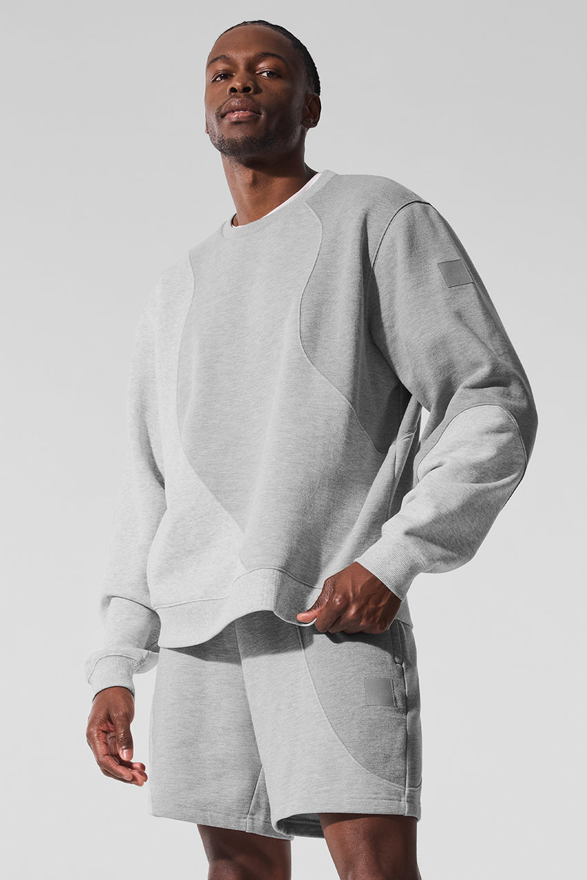 Make Waves Crew Neck Pullover - Athletic Heather Grey Tonal