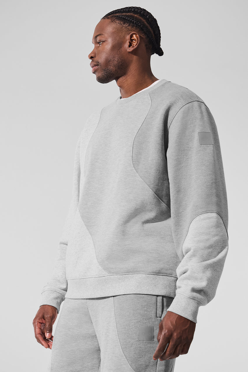 Make Waves Crew Neck Pullover - Athletic Heather Grey Tonal