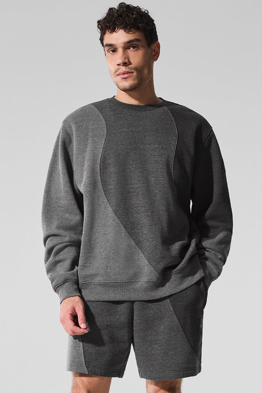 Make Waves Crew Neck Pullover - Athletic Heather Grey Tonal