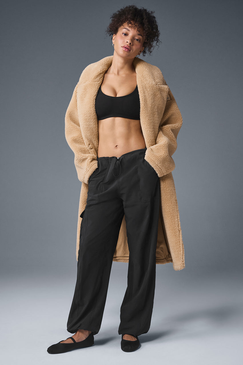 Oversized Sherpa Trench - Black
