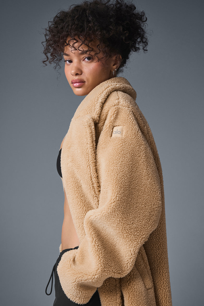Oversized Sherpa Trench - Black