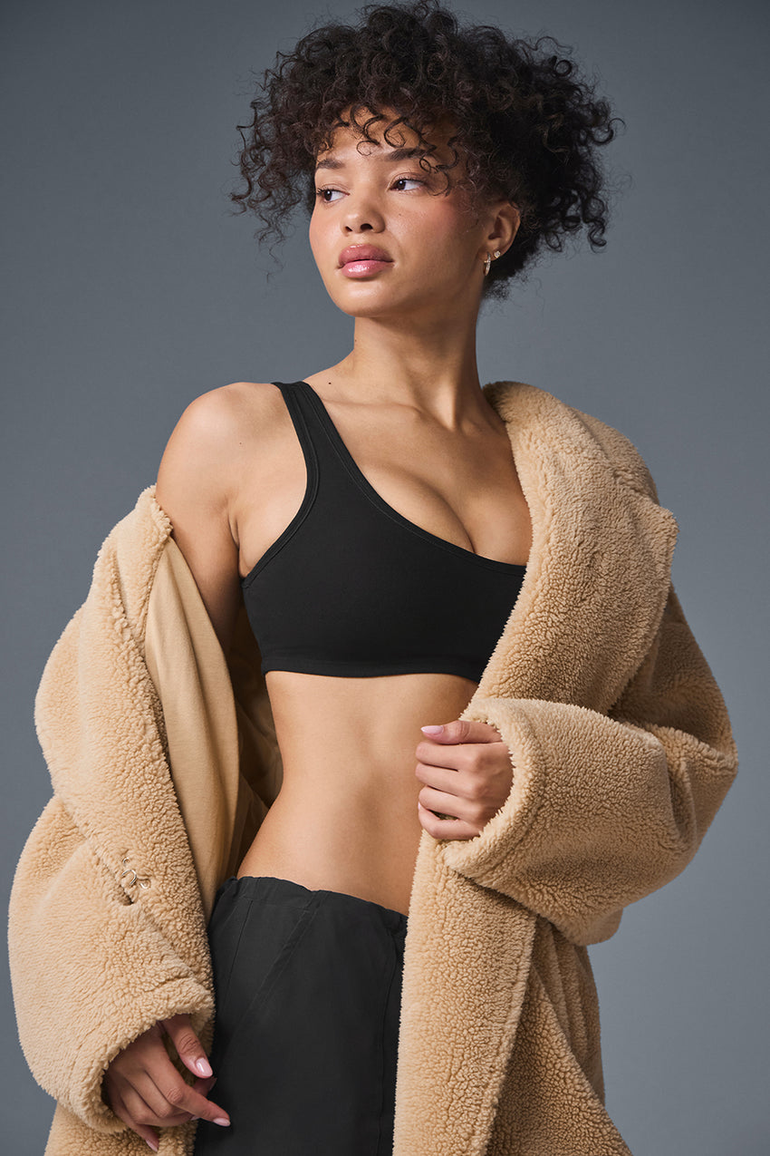 Oversized Sherpa Trench - Black