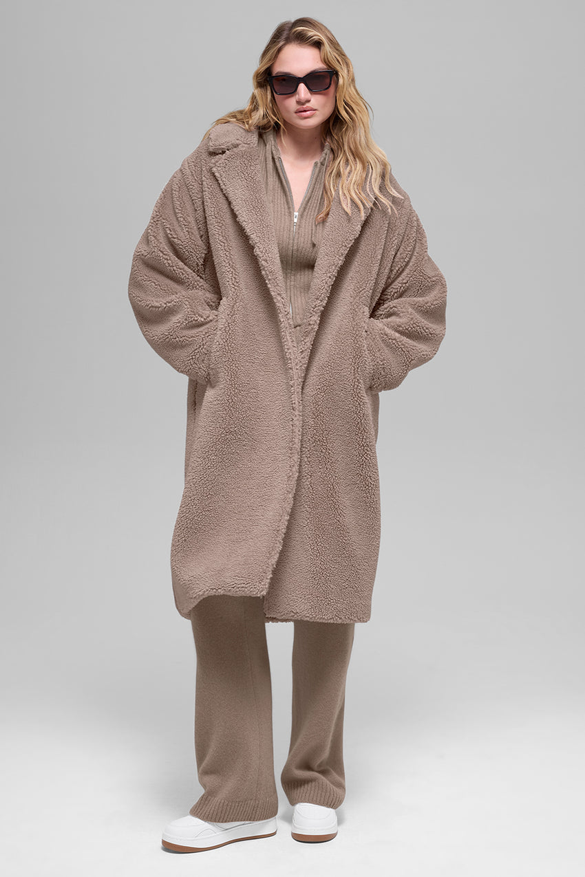 Oversized Sherpa Trench - Black
