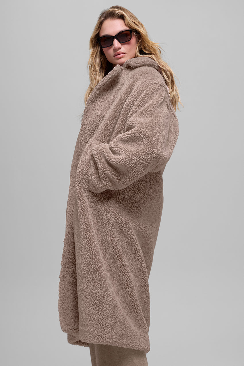 Oversized Sherpa Trench - Black