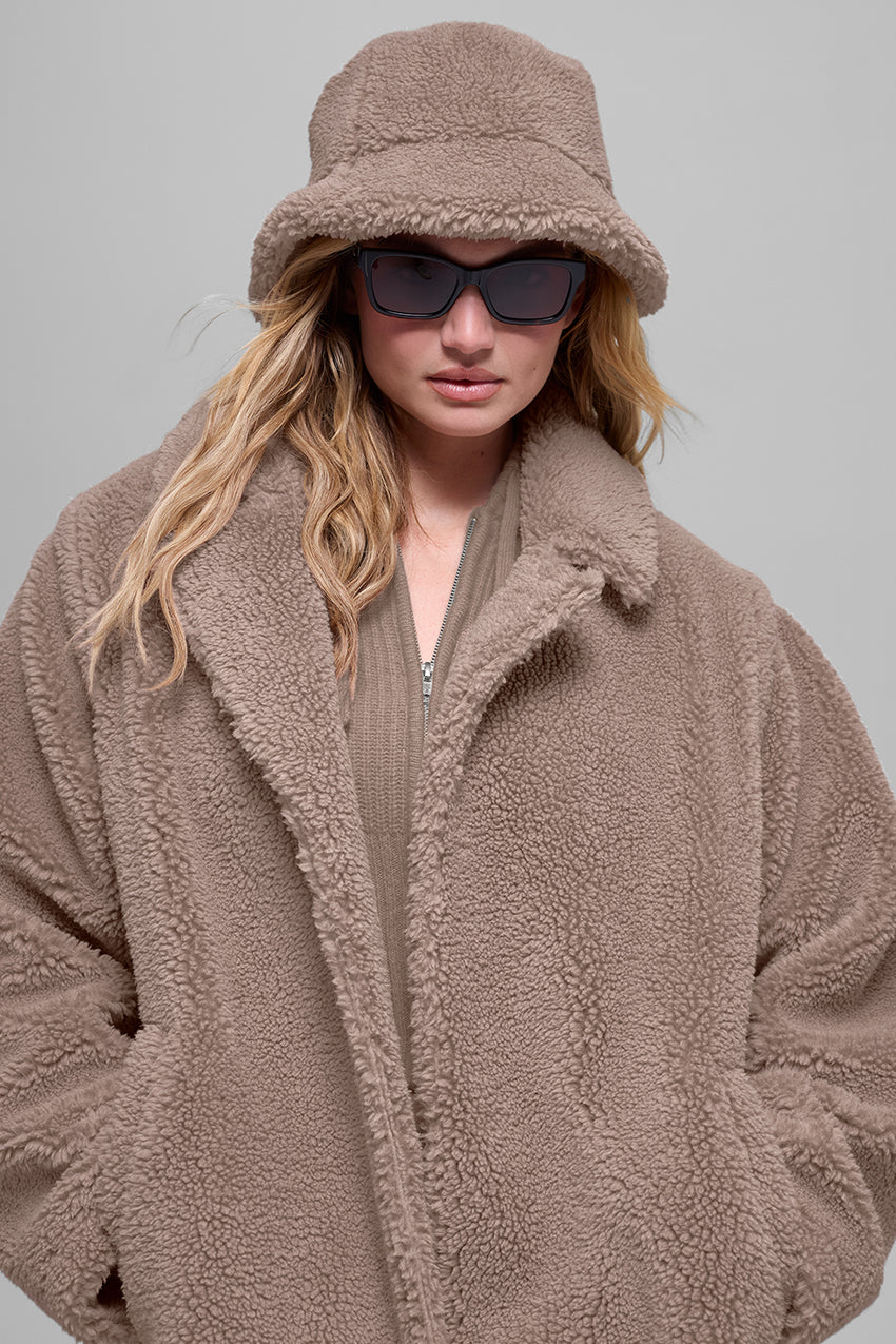 Oversized Sherpa Trench - Black