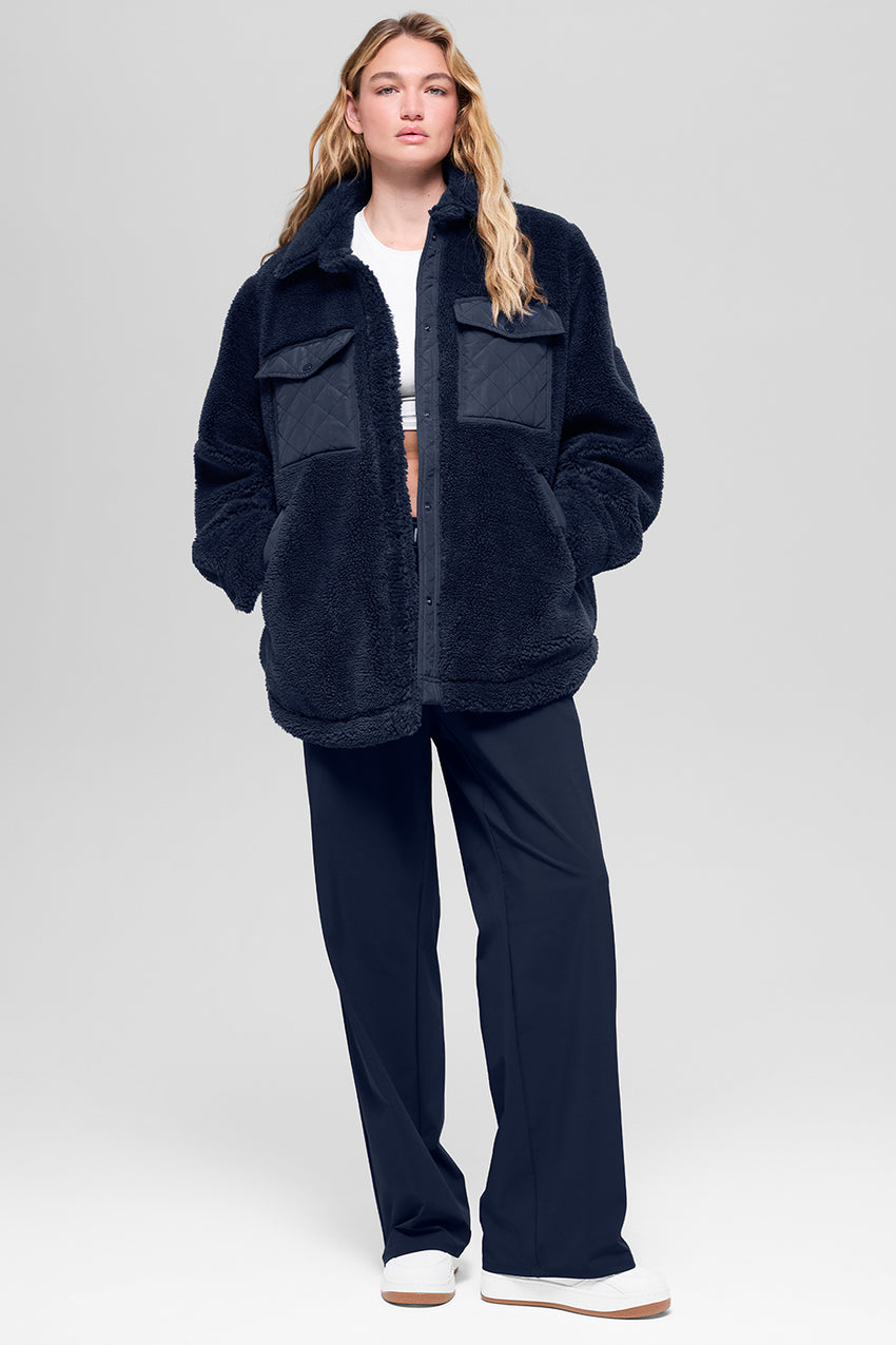 Sherpa Edge Shacket - Black
