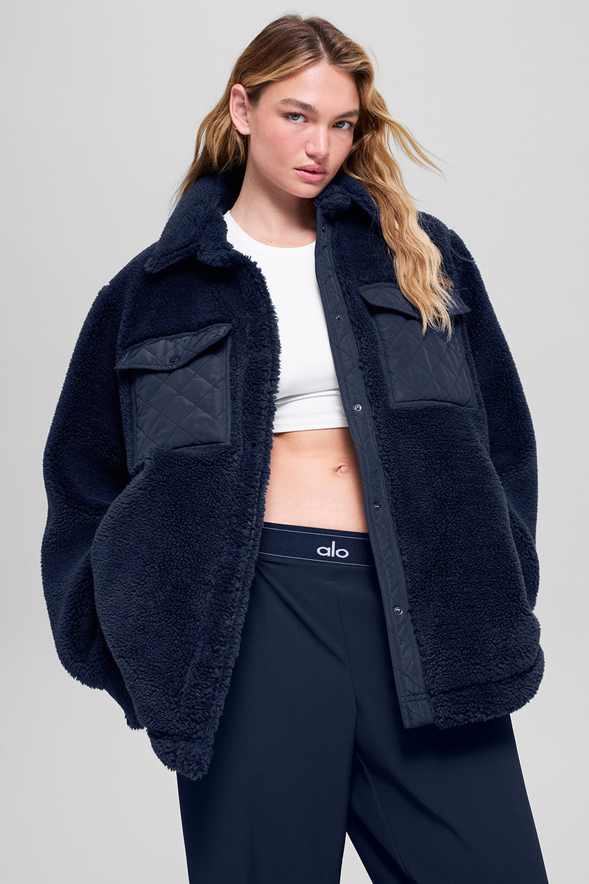 Sherpa Edge Shacket - Black