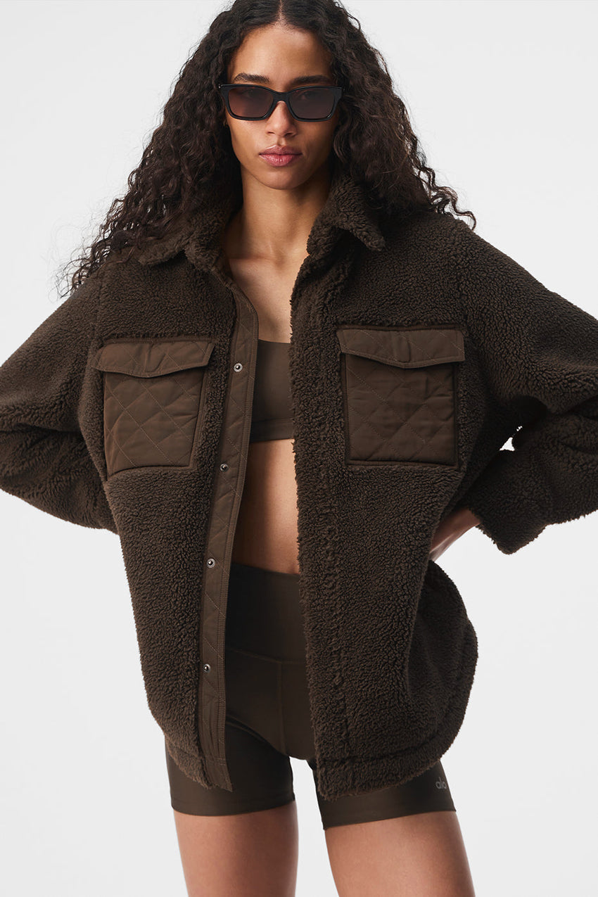 Sherpa Edge Shacket - Black