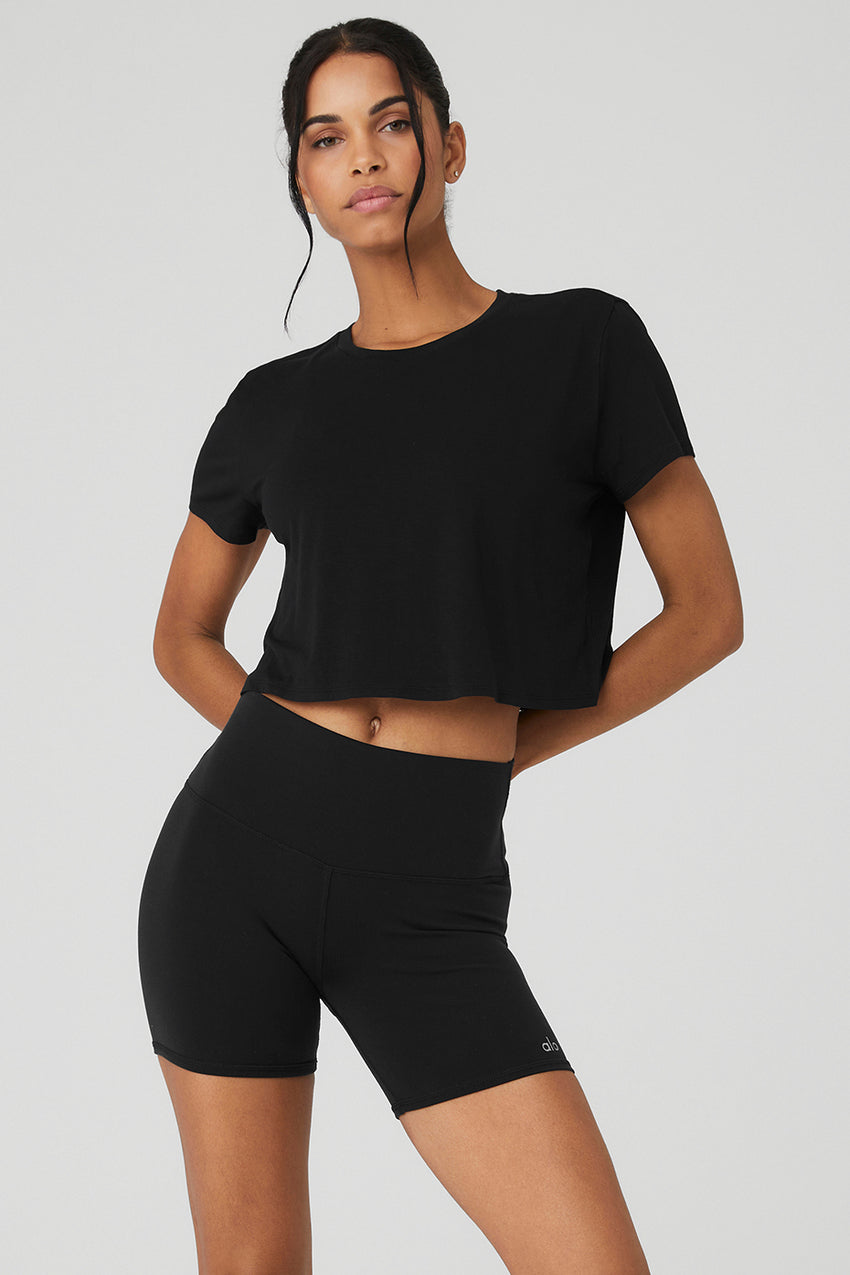Cropped All Day Short Sleeve - White