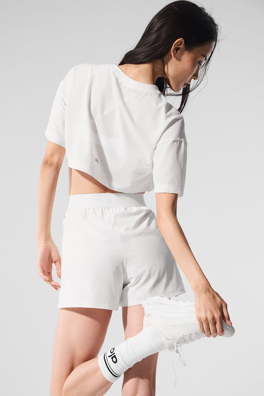 Mesh Cropped Mirage Tee - Black