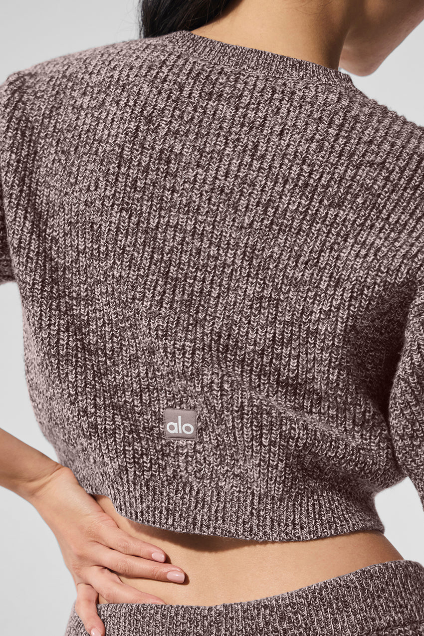 Marl Sweater Short Sleeve - Black Marl