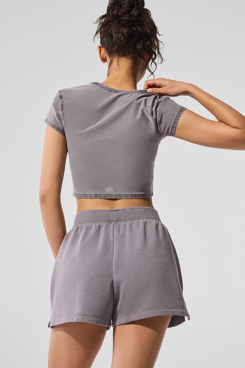 Alosoft Crop Finesse Short Sleeve - Black