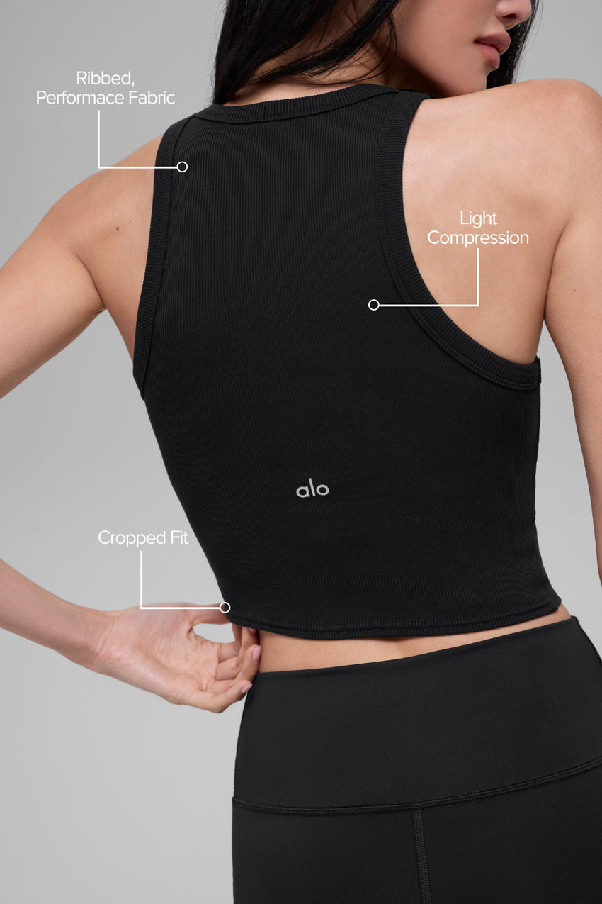 Goddess Ribbed Go-To Tank - Espresso