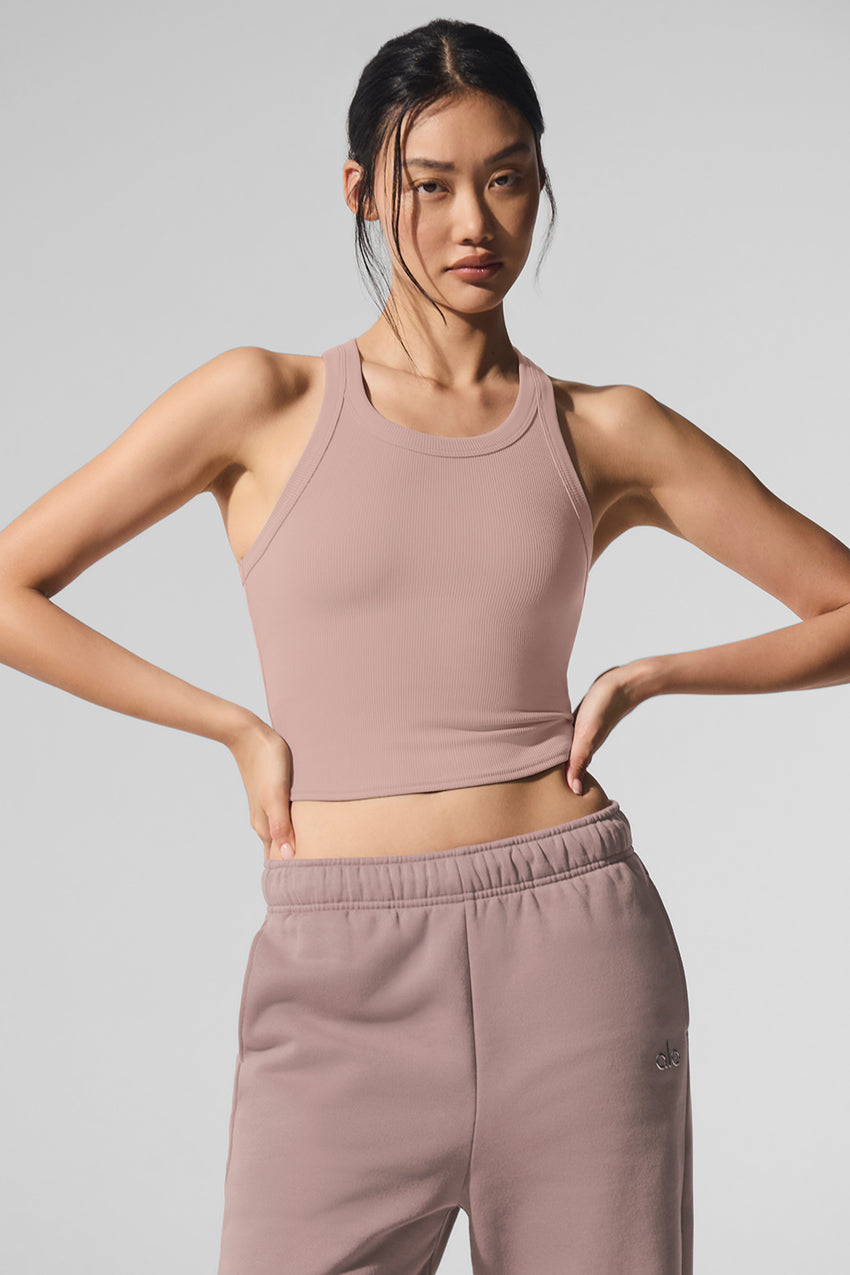 Goddess Ribbed Go-To Tank - Espresso