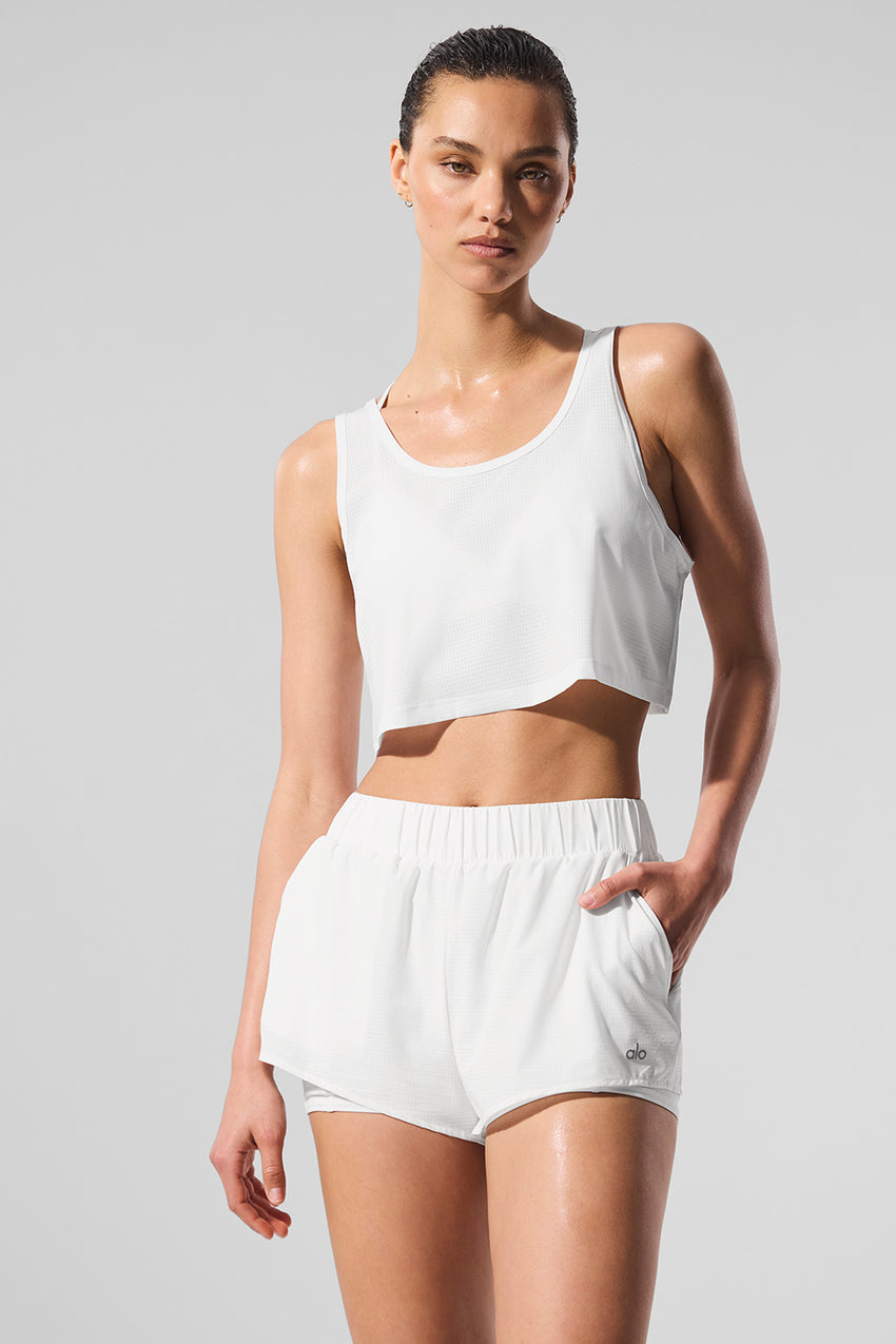 Cropped Sport Star Tank - Black