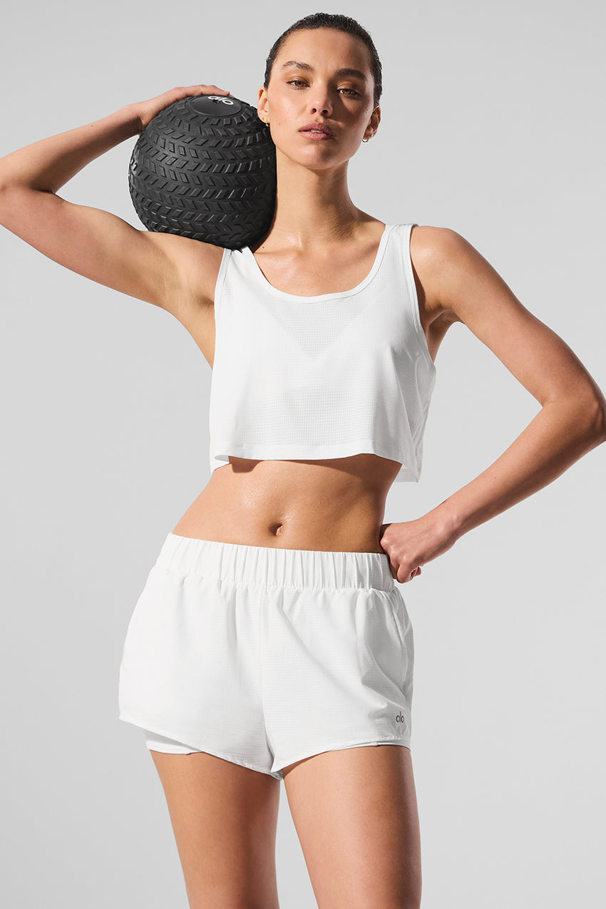 Cropped Sport Star Tank - Black
