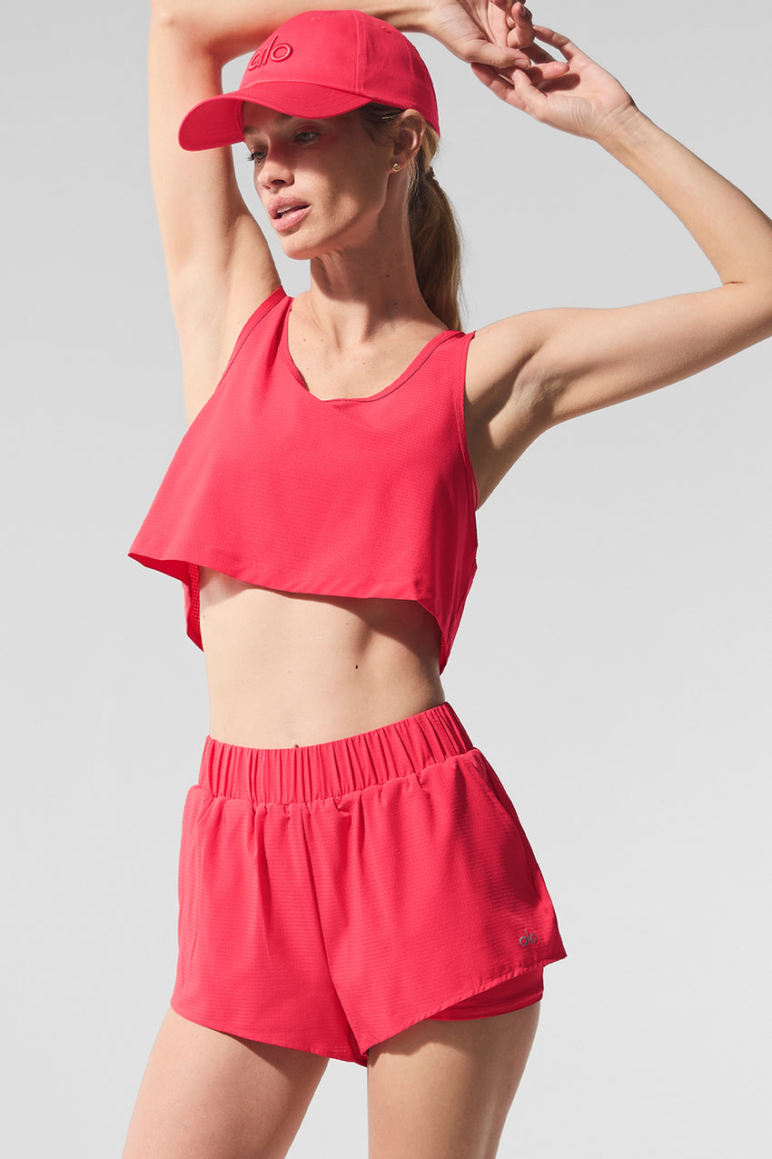 Cropped Sport Star Tank - Black