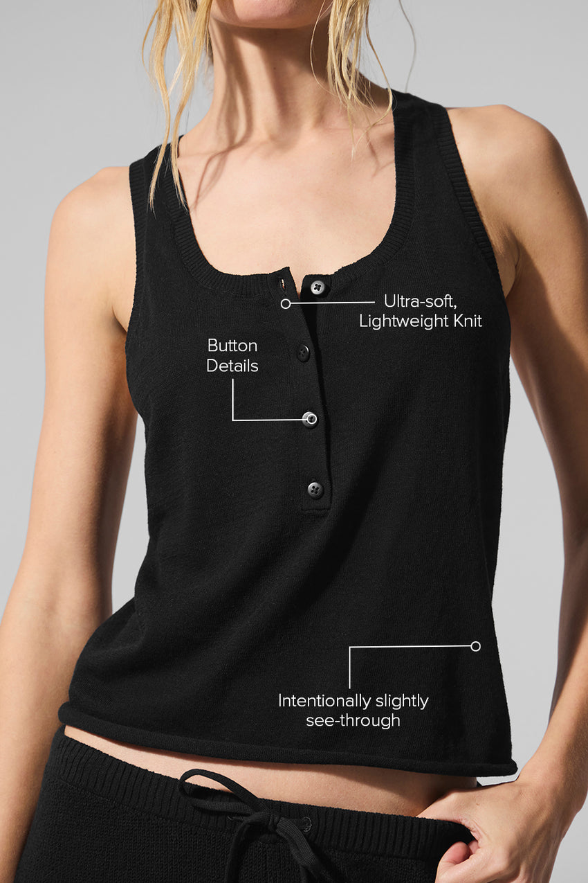 Supernatural Sweater Henley Tank - Ivory