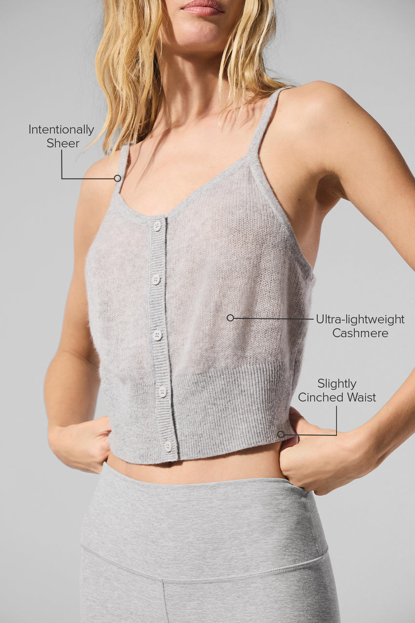 Sheer Cashmere Tank - Black