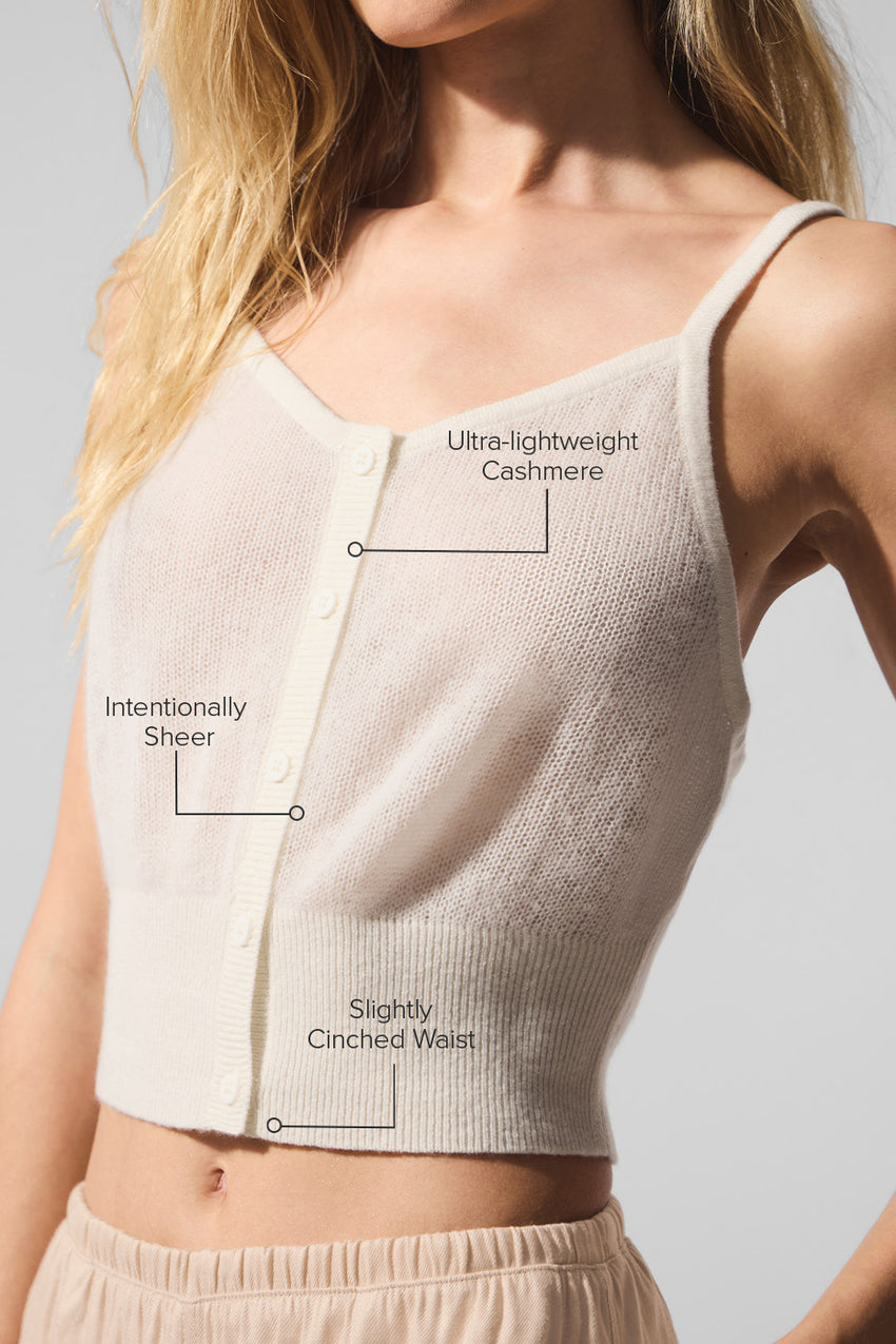 Sheer Cashmere Tank - Black