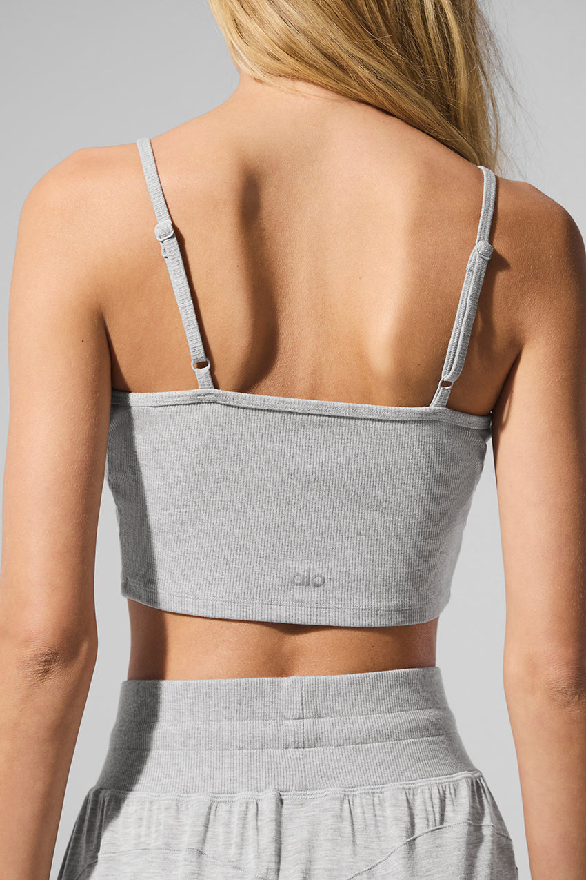 Ribbed Delicate Lounge Tank - Black