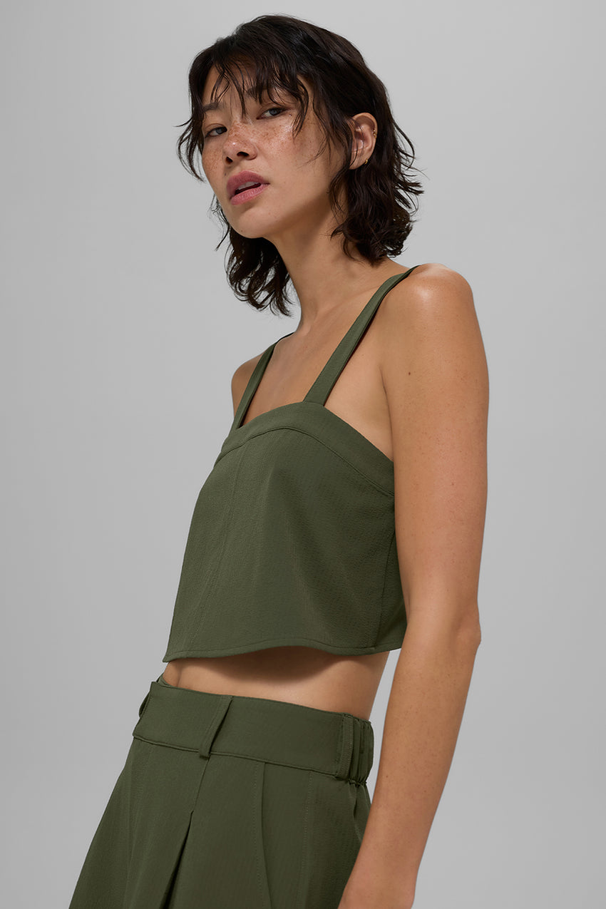 Cropped Dreamscape Tank - Black