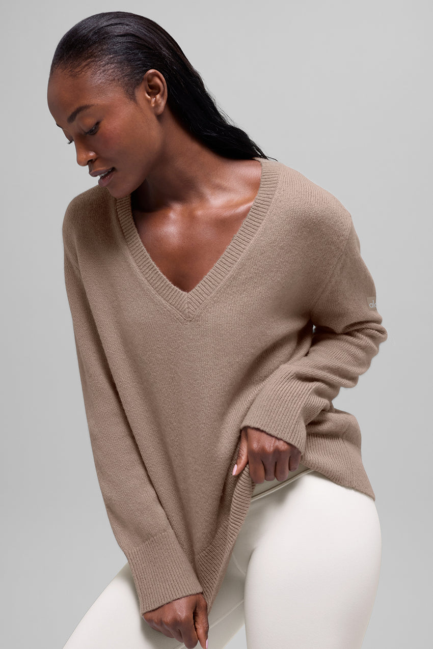 Cashmere New Class Oversized V-Neck Sweater - Ivory