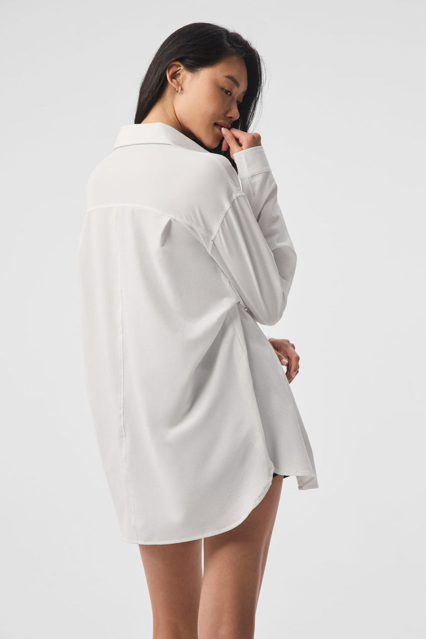 Dreamscape Button Down Long Sleeve - White