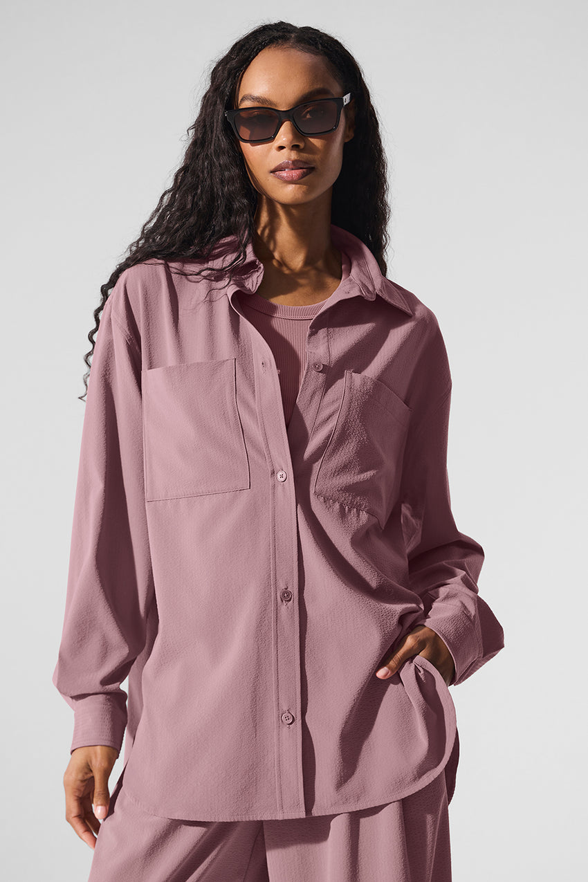 Dreamscape Button Down Long Sleeve - White