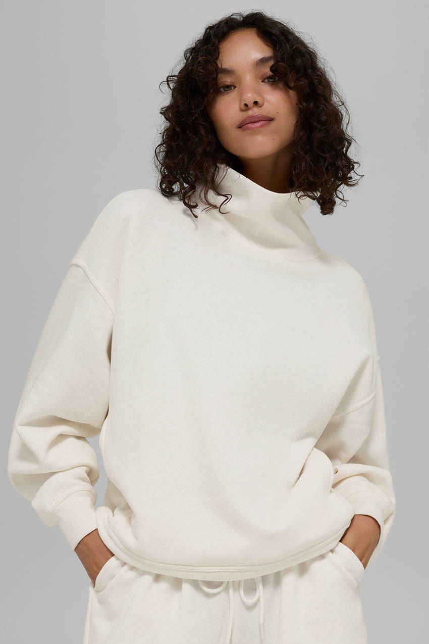 Hazy Mock Neck Pullover - Athletic Heather Grey