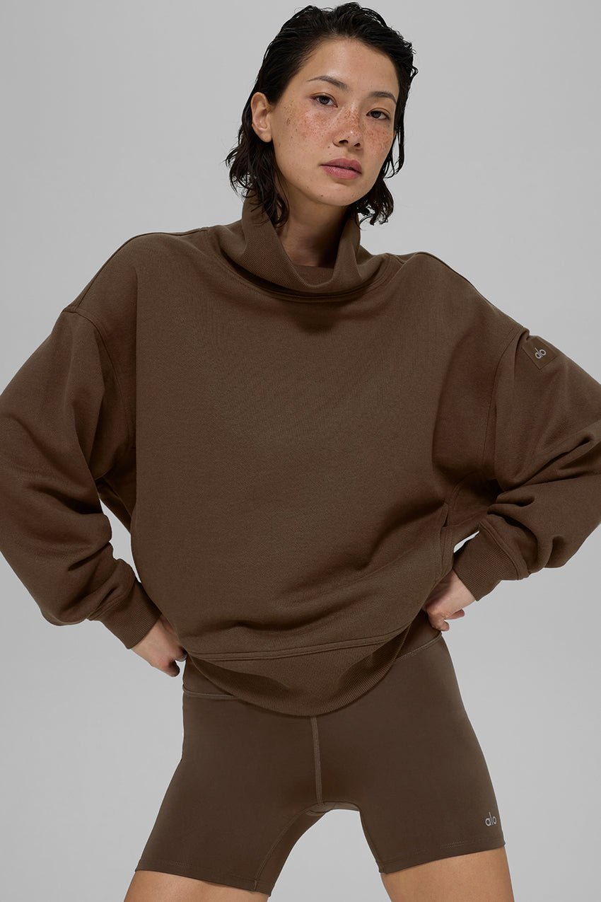 Hazy Mock Neck Pullover - Athletic Heather Grey