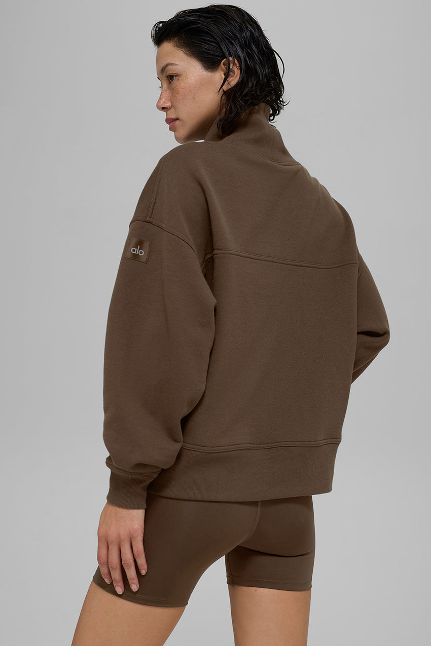 Hazy Mock Neck Pullover - Athletic Heather Grey
